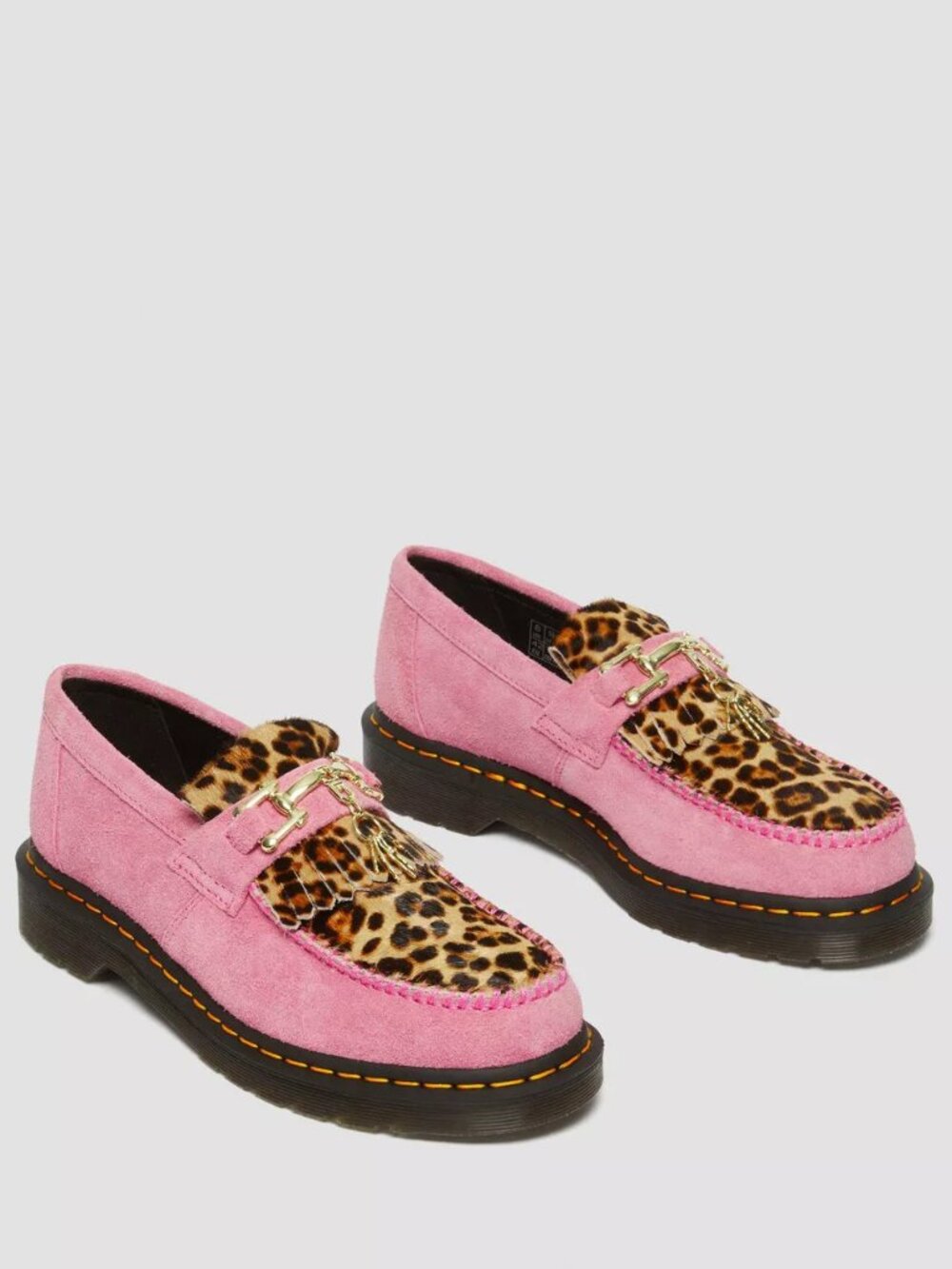 Dr. Martens Adrian Hair-On Leopard Snaffle Loafers Fondant Pink 31508099 Mens 10 - Picture 12 of 16